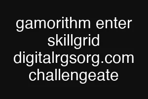 gamorithm enter skillgrid digitalrgsorg.com challengeate